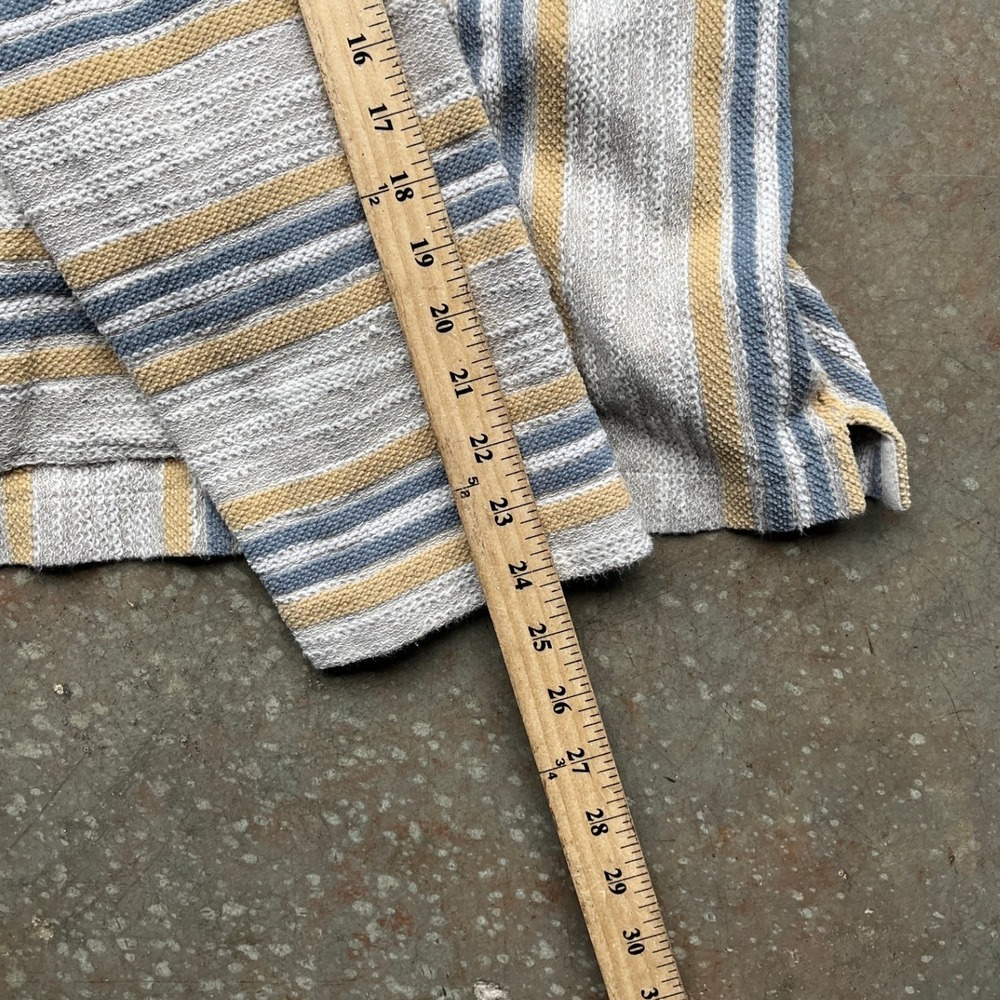 Faherty Mens Striped Baja Hoodie Cotton Knit Pullover Grey Blue MKF2032 XL - Picture 10 of 10